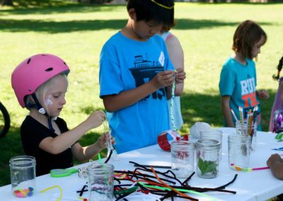 Exploring creative possibilities at the bike decorating table